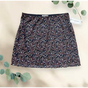 No Comment NY•LA Mesh Black Floral Print Women's Stretch Skirt Size L
